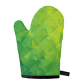 Lime Green Polygonal Geometric Print Single Oven Mitt