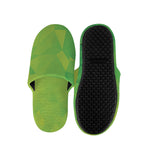 Lime Green Polygonal Geometric Print Slippers