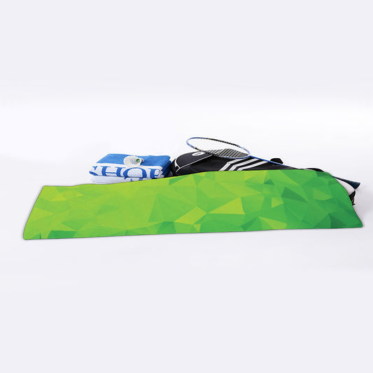 Lime Green Polygonal Geometric Print Sports Towel