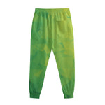 Lime Green Polygonal Geometric Print Sweatpants