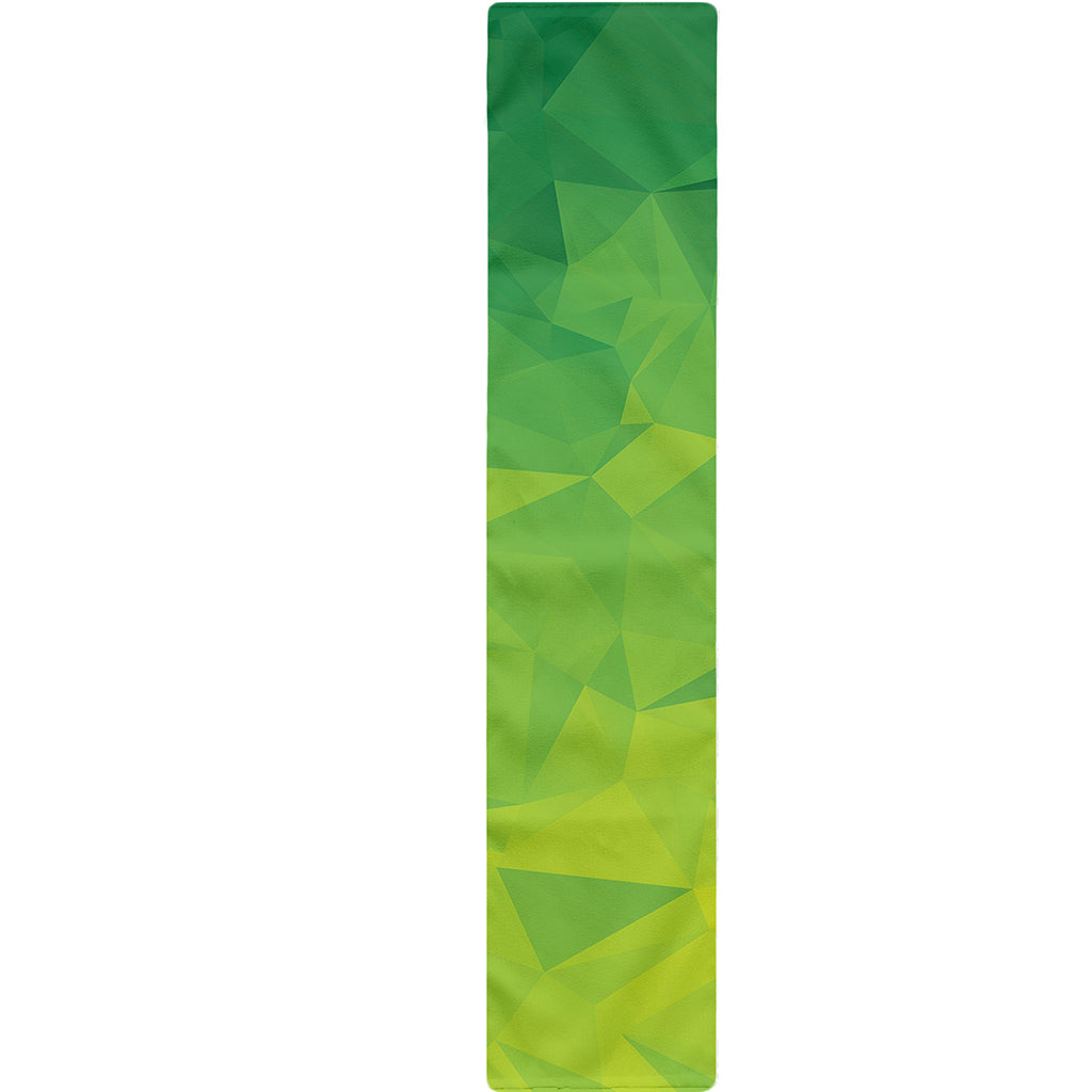 Lime Green Polygonal Geometric Print Table Runner