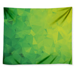 Lime Green Polygonal Geometric Print Tapestry