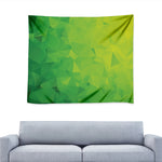 Lime Green Polygonal Geometric Print Tapestry