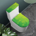 Lime Green Polygonal Geometric Print Toilet Lid And Tank Cover Set
