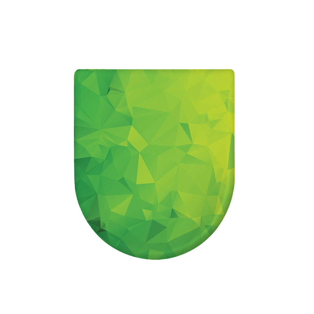 Lime Green Polygonal Geometric Print Toilet Lid Cover
