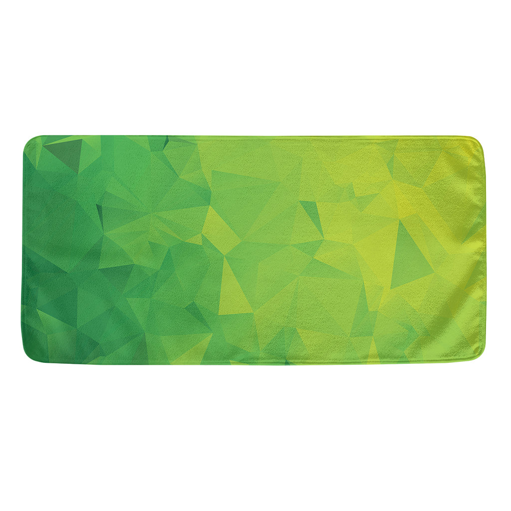 Lime Green Polygonal Geometric Print Towel