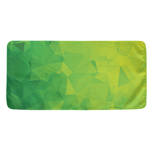 Lime Green Polygonal Geometric Print Towel