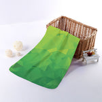 Lime Green Polygonal Geometric Print Towel