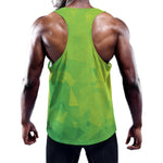 Lime Green Polygonal Geometric Print Training Tank Top