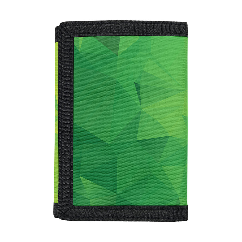 Lime Green Polygonal Geometric Print Trifold Wallet