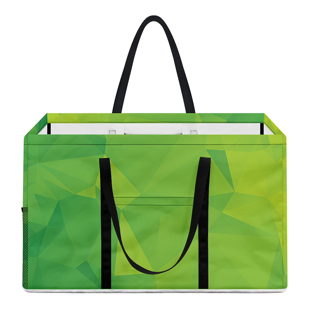 Lime Green Polygonal Geometric Print Utility Tote Bag
