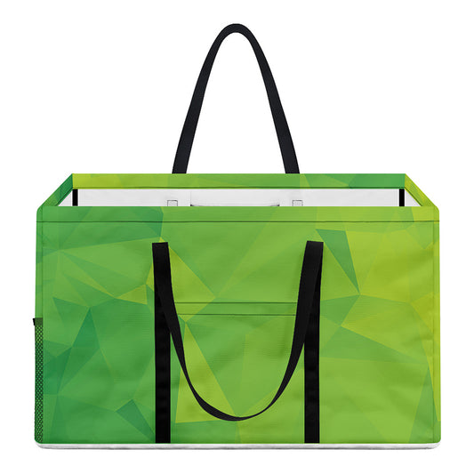 Lime Green Polygonal Geometric Print Utility Tote Bag