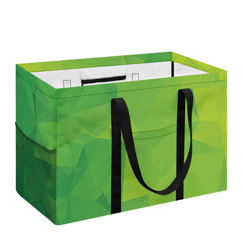 Lime Green Polygonal Geometric Print Utility Tote Bag