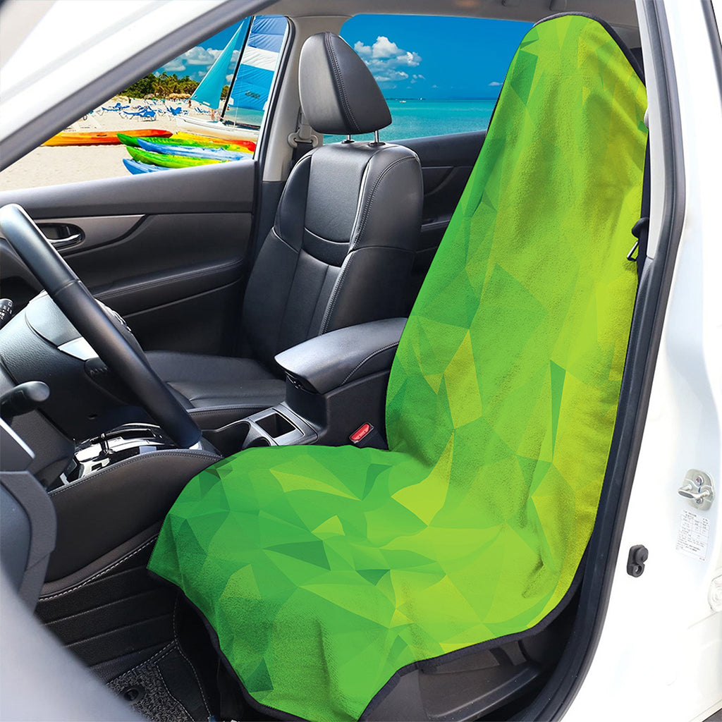 Lime Green Polygonal Geometric Print Waterproof Car Seat Cover