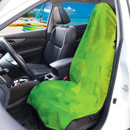 Lime Green Polygonal Geometric Print Waterproof Car Seat Cover