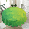 Lime Green Polygonal Geometric Print Waterproof Round Tablecloth