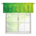 Lime Green Polygonal Geometric Print Window Valance