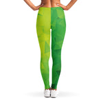 Lime Green Polygonal Geometric Print Women's Leggings