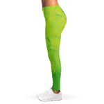 Lime Green Polygonal Geometric Print Women's Leggings