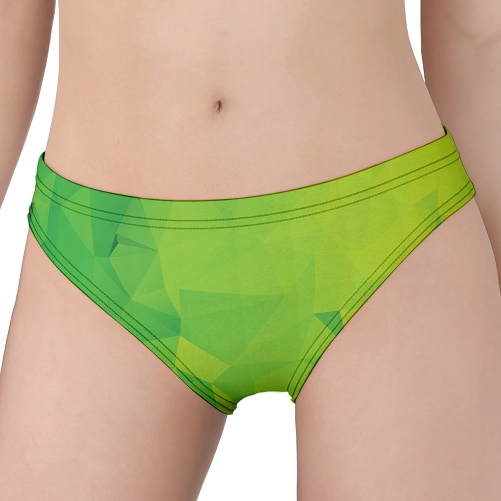 Lime Green Polygonal Geometric Print Women's Panties