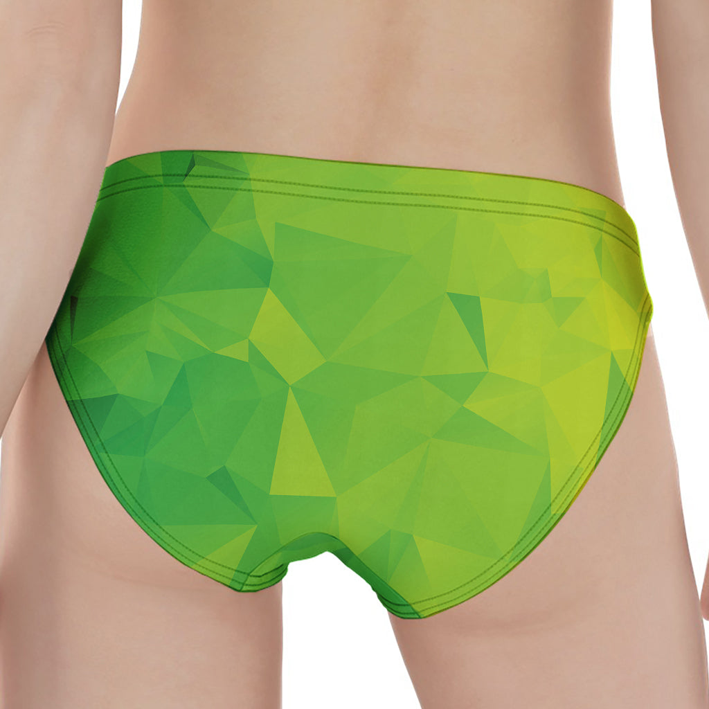 Lime Green Polygonal Geometric Print Women's Panties