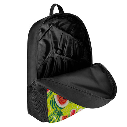 Lime Green Watermelon Pattern Print 17 Inch Backpack