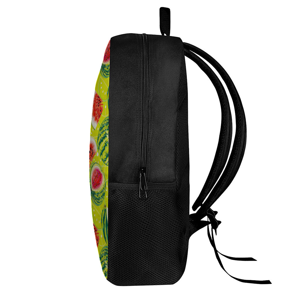 Lime Green Watermelon Pattern Print 17 Inch Backpack