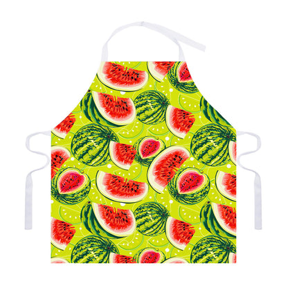 Lime Green Watermelon Pattern Print Adjustable Apron
