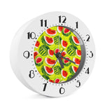 Lime Green Watermelon Pattern Print Alarm Clock