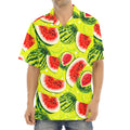 Lime Green Watermelon Pattern Print Aloha Shirt