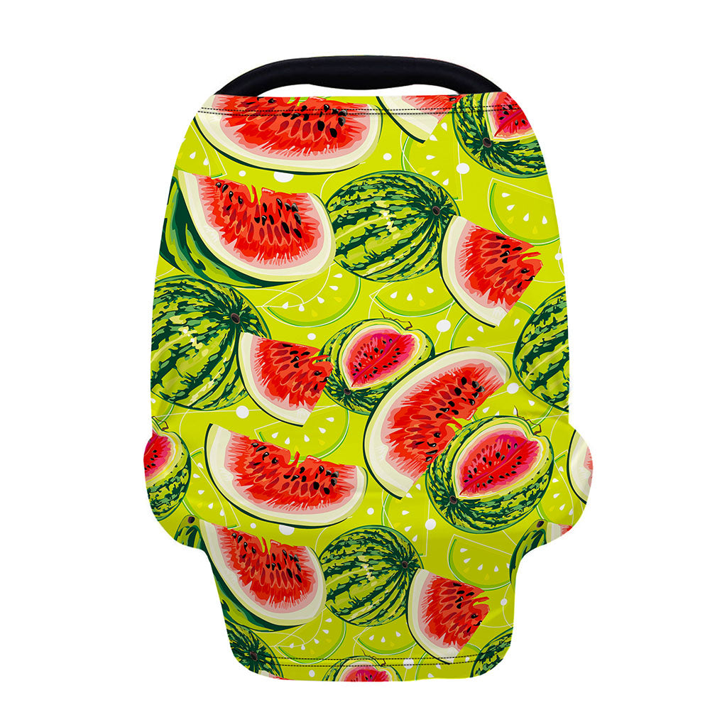 Lime Green Watermelon Pattern Print Baby Seat Cover
