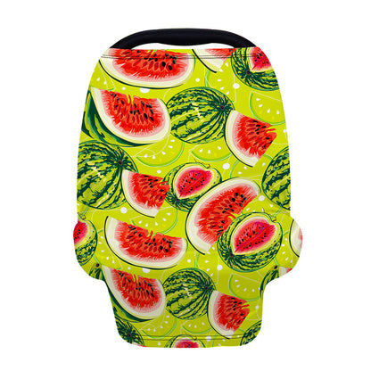 Lime Green Watermelon Pattern Print Baby Seat Cover