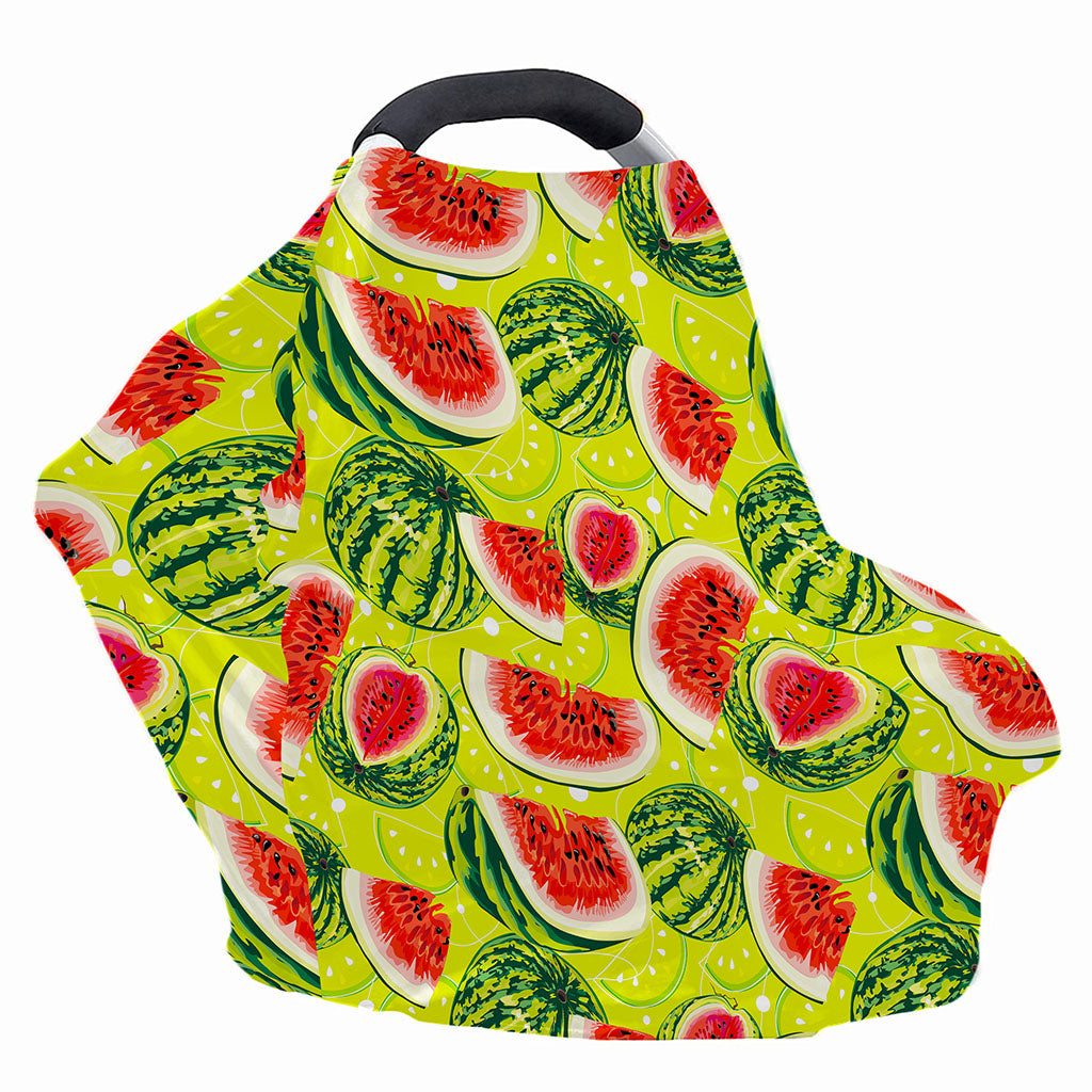 Lime Green Watermelon Pattern Print Baby Seat Cover