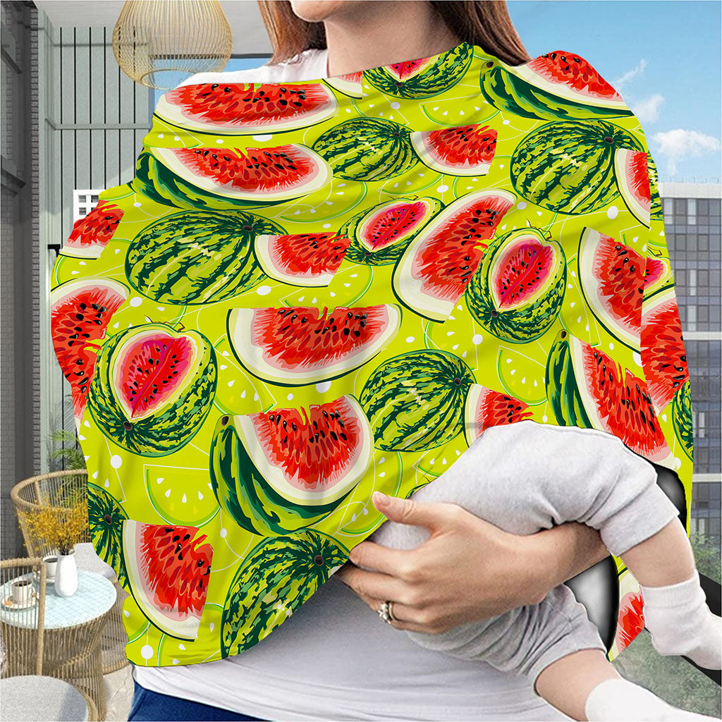 Lime Green Watermelon Pattern Print Baby Seat Cover