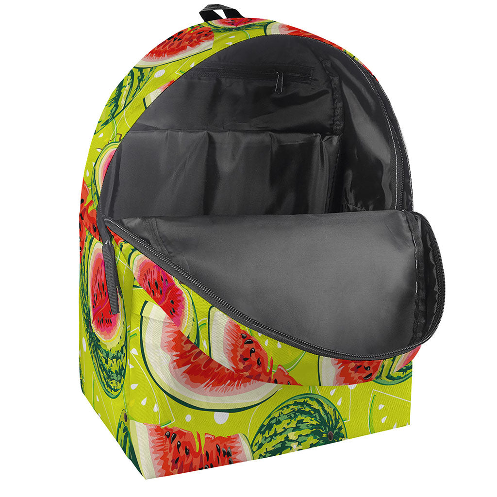 Lime Green Watermelon Pattern Print Backpack