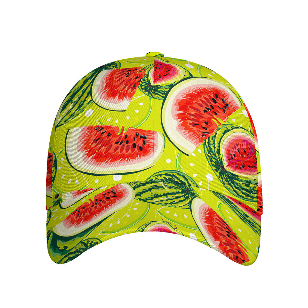 Lime Green Watermelon Pattern Print Baseball Cap
