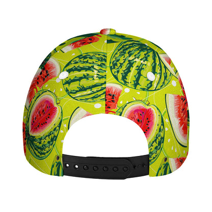 Lime Green Watermelon Pattern Print Baseball Cap