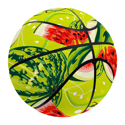 Lime Green Watermelon Pattern Print Basketball