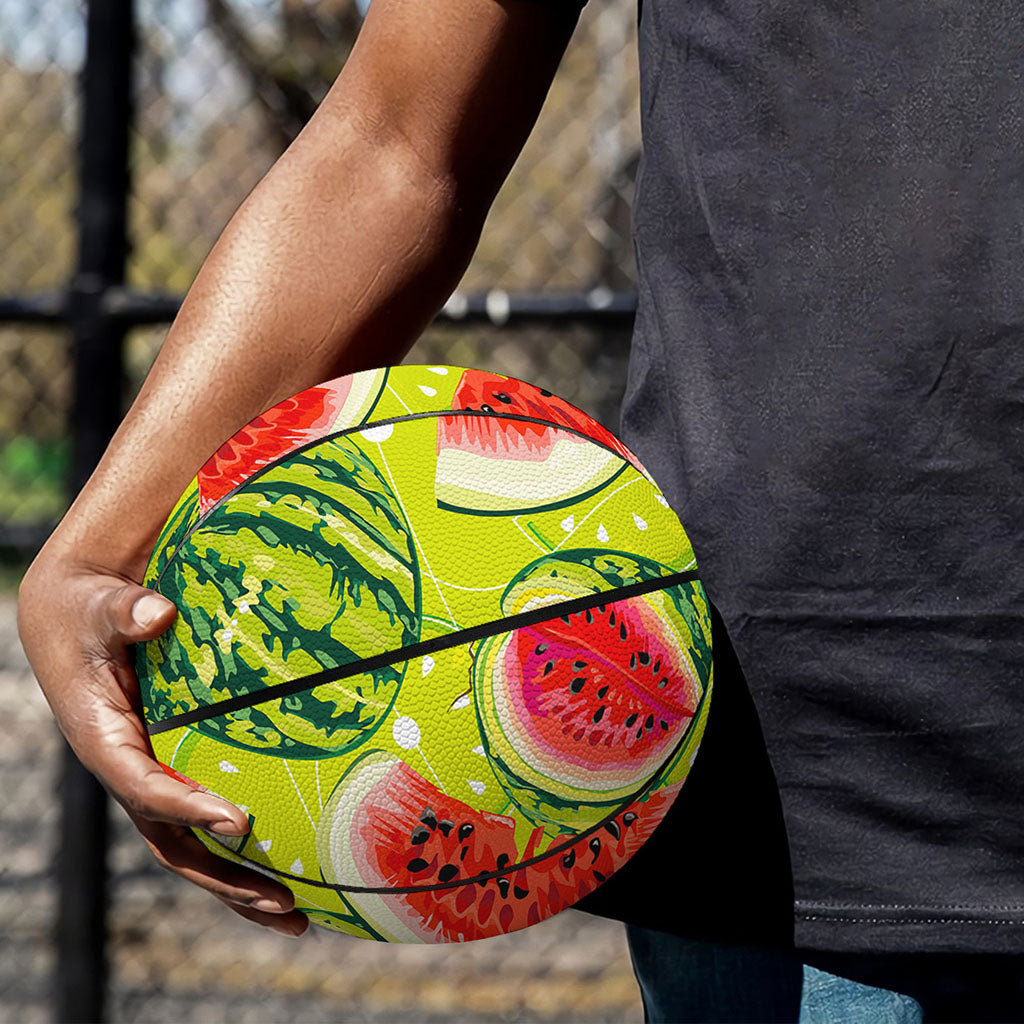 Lime Green Watermelon Pattern Print Basketball