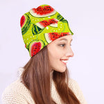 Lime Green Watermelon Pattern Print Beanie