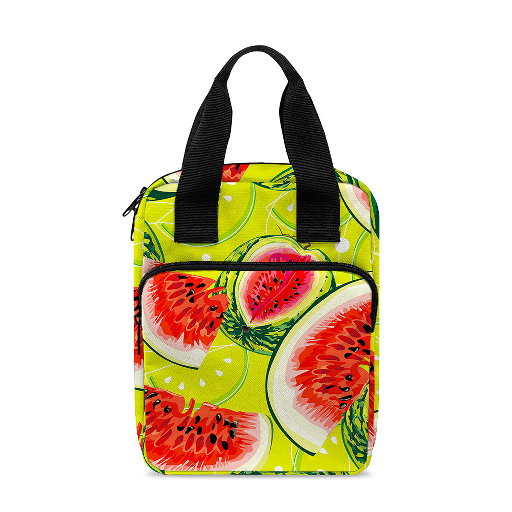 Lime Green Watermelon Pattern Print Bible Tote Bag