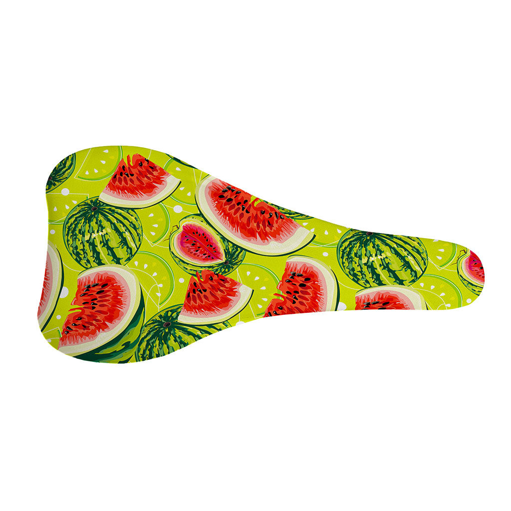 Lime Green Watermelon Pattern Print Bicycle Seat Cover
