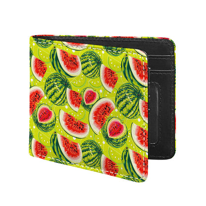 Lime Green Watermelon Pattern Print Bifold Wallet