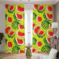 Lime Green Watermelon Pattern Print Dimout Pencil Pleat Curtains