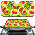 Lime Green Watermelon Pattern Print Car Windshield Sun Shade