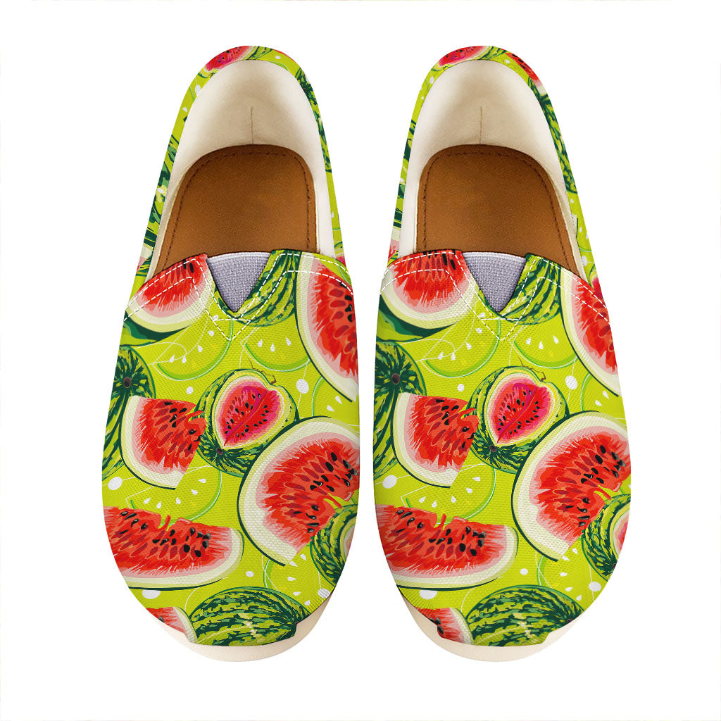 Lime Green Watermelon Pattern Print Casual Shoes