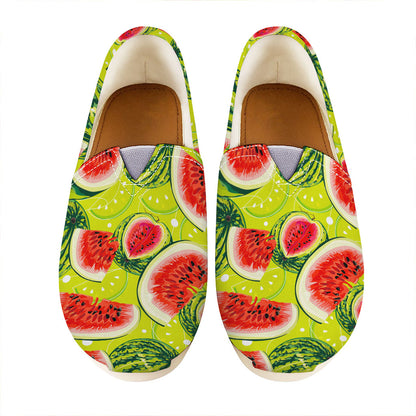 Lime Green Watermelon Pattern Print Casual Shoes