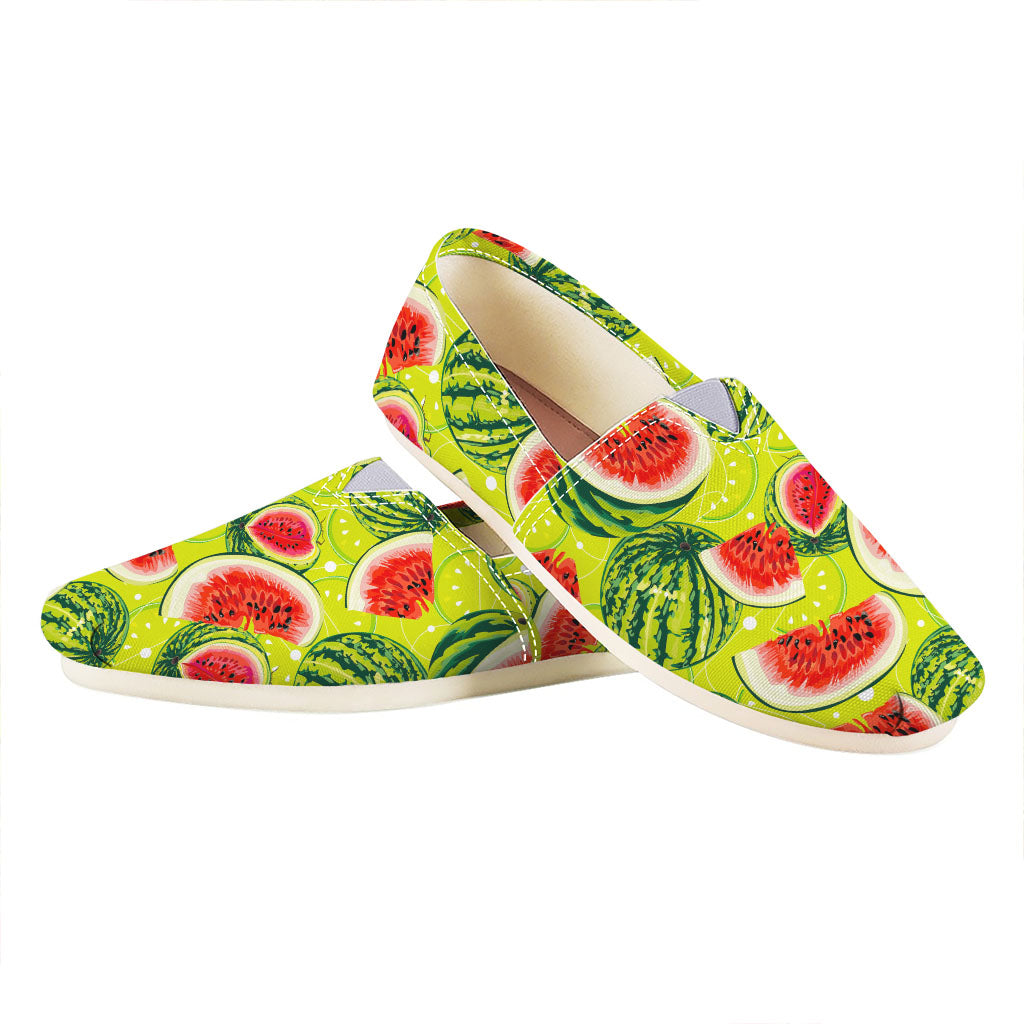 Lime Green Watermelon Pattern Print Casual Shoes
