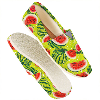 Lime Green Watermelon Pattern Print Casual Shoes