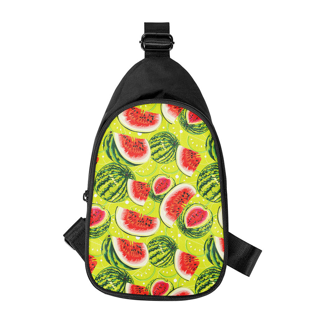Lime Green Watermelon Pattern Print Chest Bag
